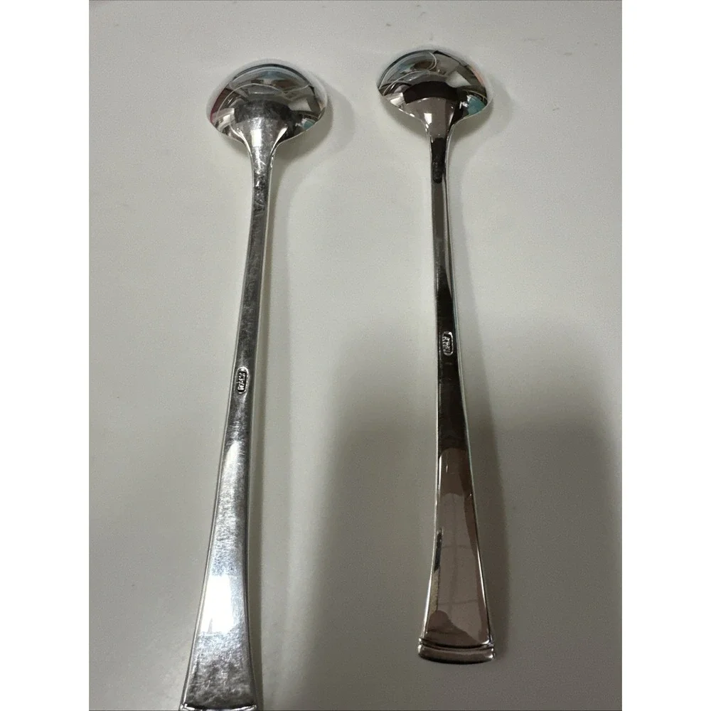 Salad Server Set Cutlery‎ Fork Spoon Italian Silver Plated MCM Hostess